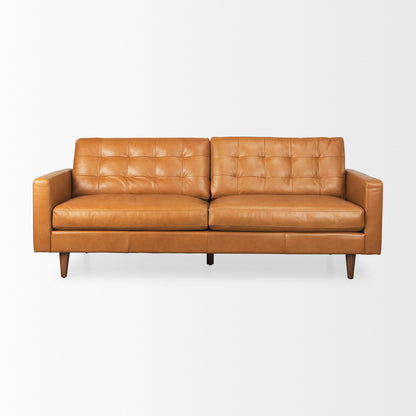 Olaf Tan Leather Sofa
