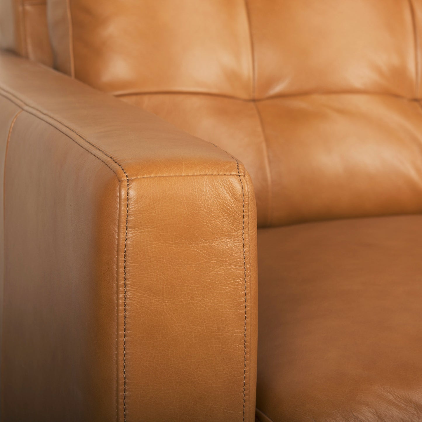 Olaf Tan Leather Sofa