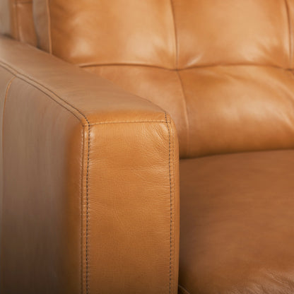 Olaf Tan Leather Sofa