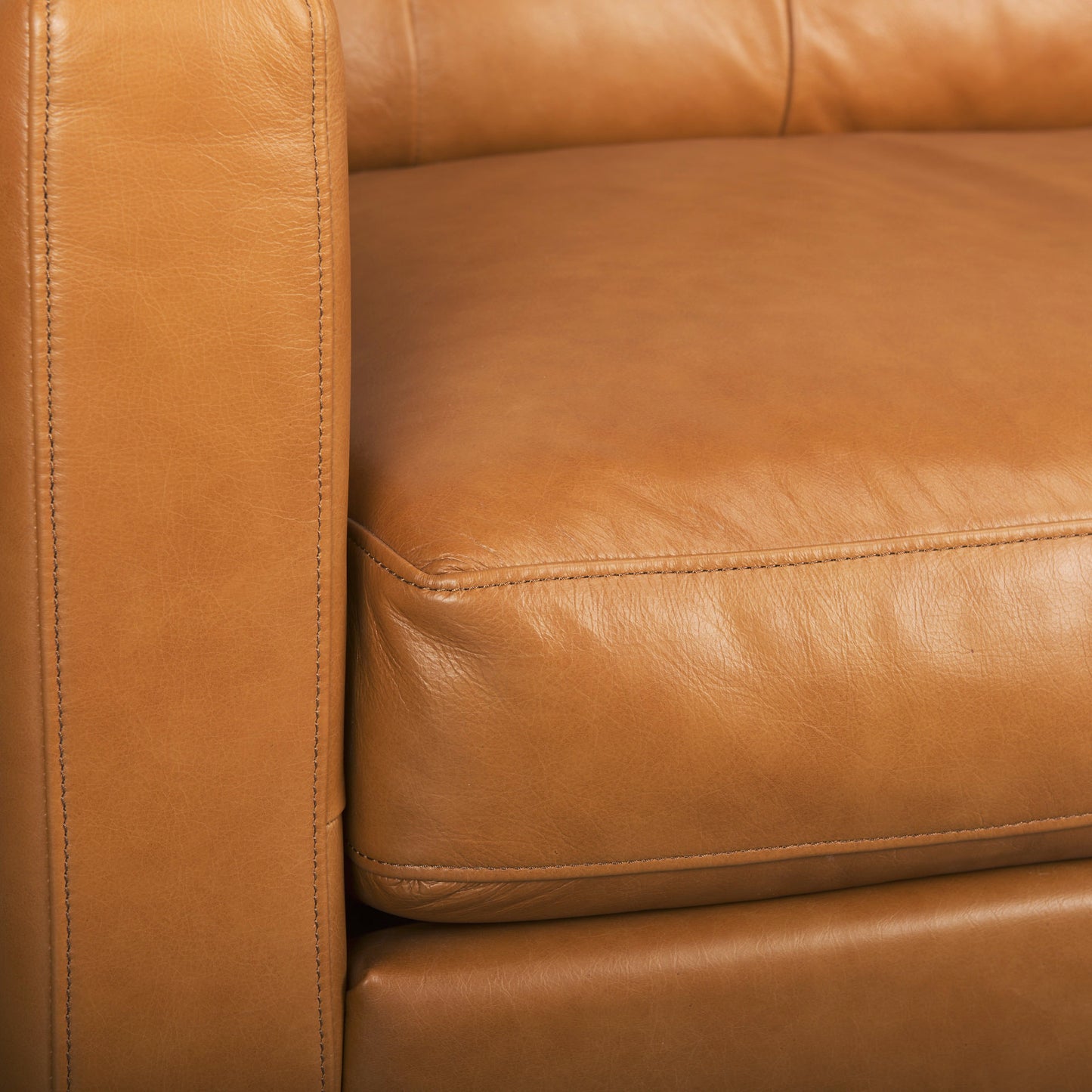 Olaf Tan Leather Sofa