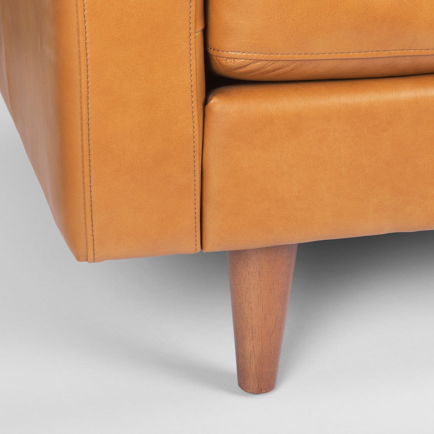 Olaf Tan Leather Sofa