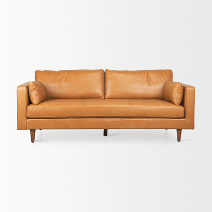 Elton Tan Leather Sofa
