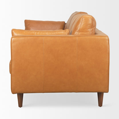 Elton Tan Leather Sofa