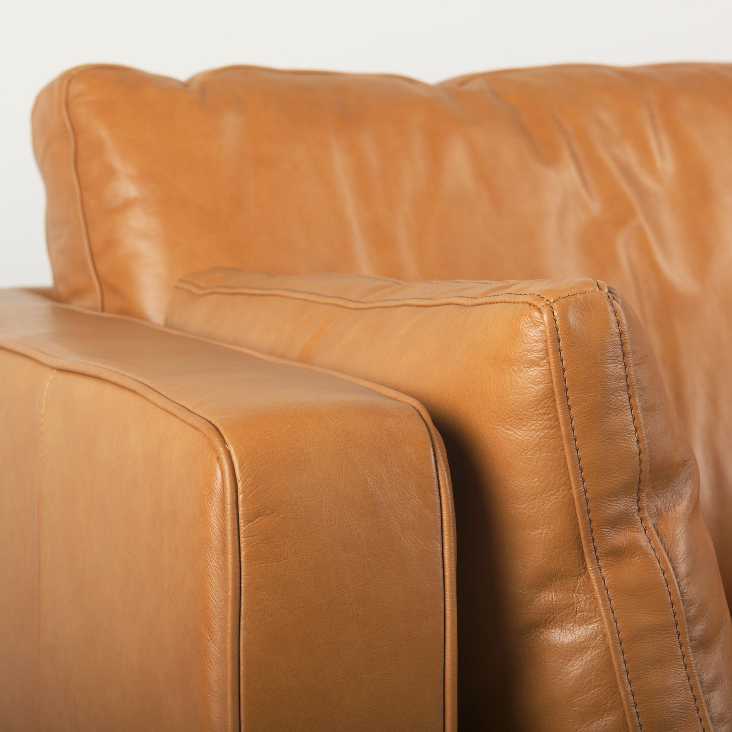 Elton Tan Leather Sofa