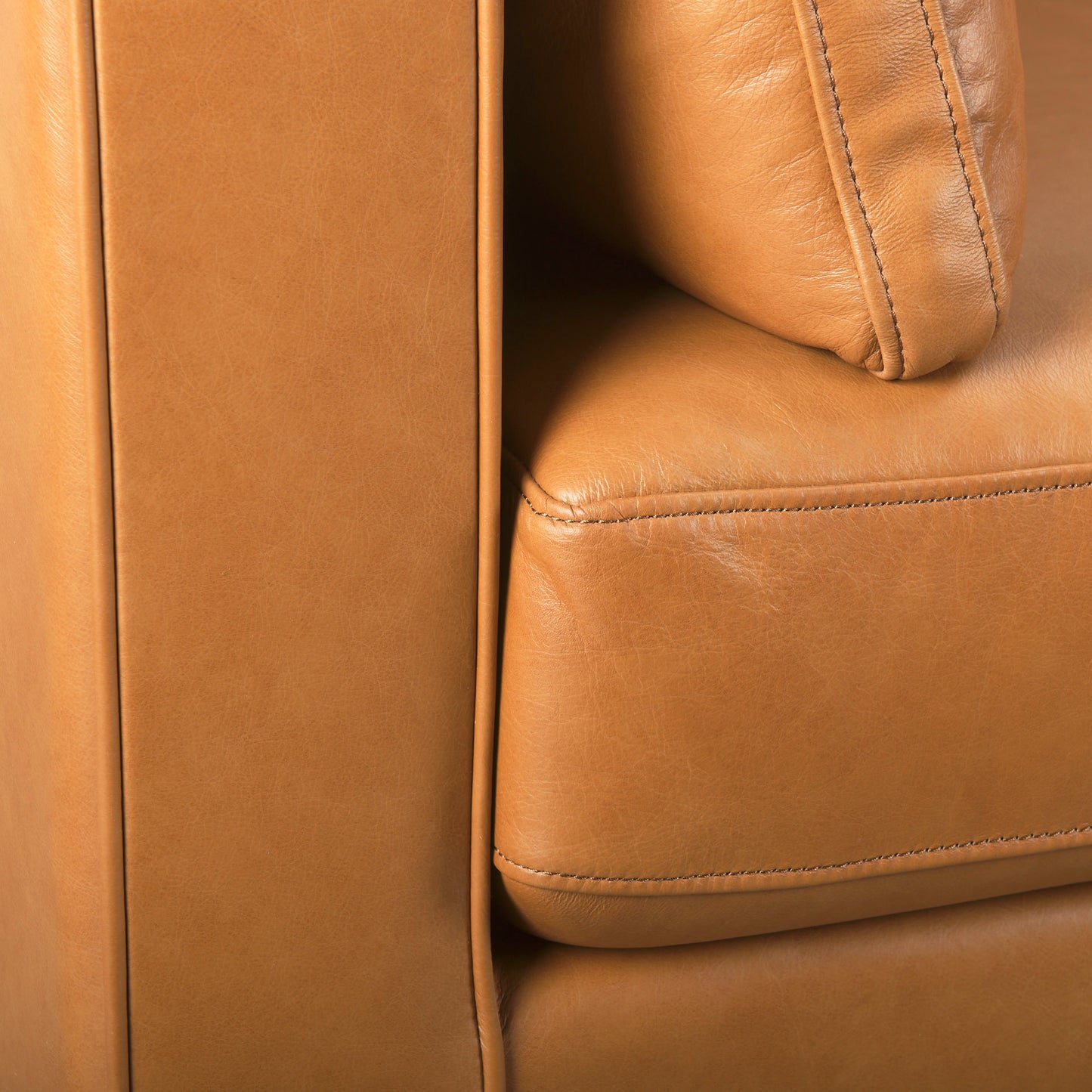 Elton Tan Leather Sofa