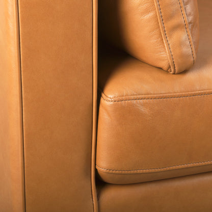 Elton Tan Leather Sofa