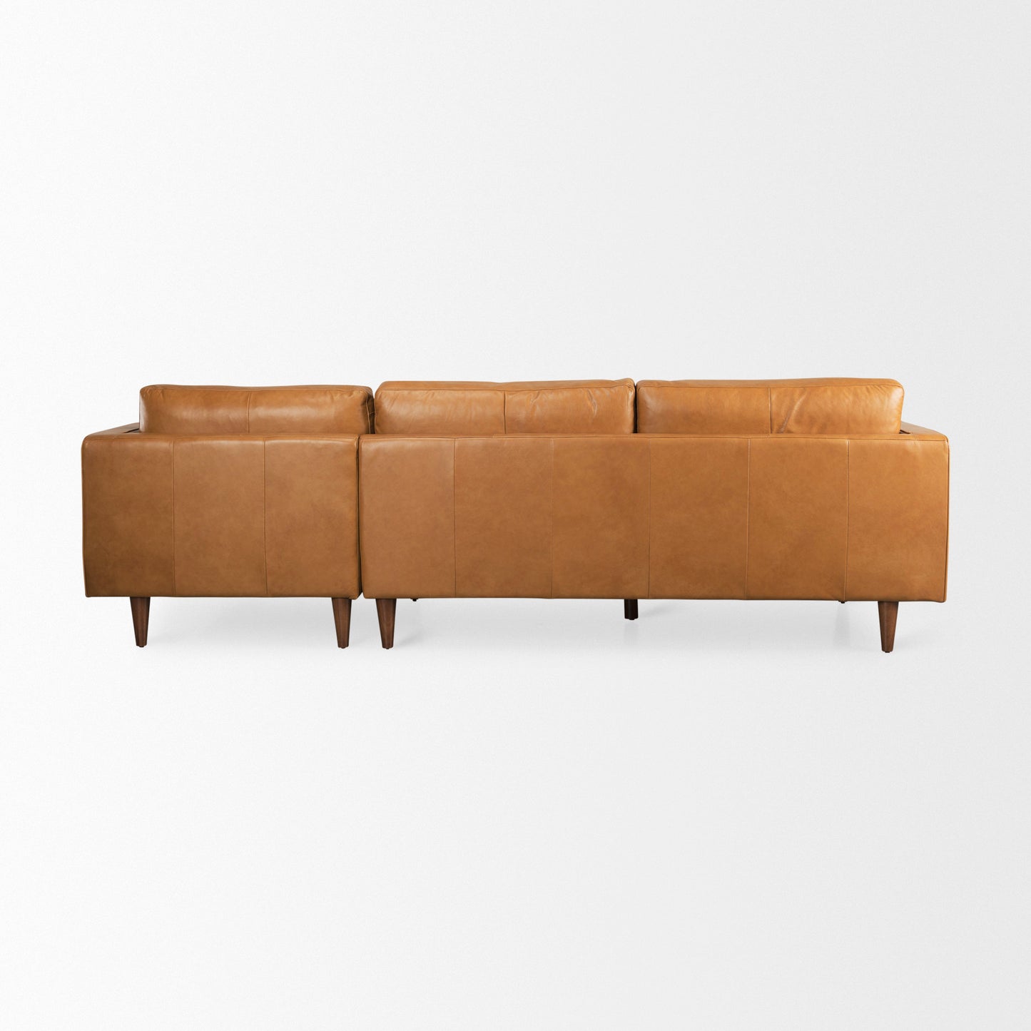 Svend Tan Leather Right Chaise Sectional Sofa
