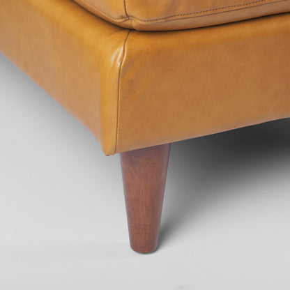 Svend Tan Leather Right Chaise Sectional Sofa