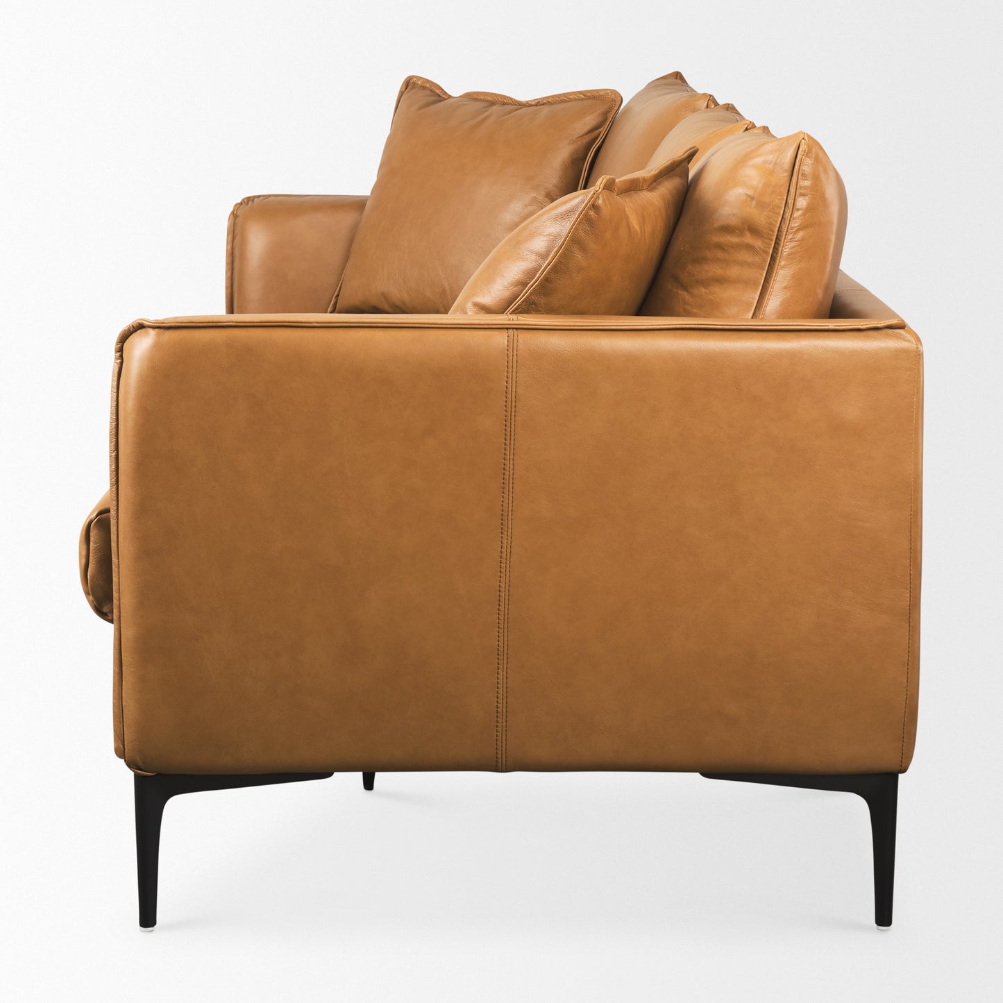 Lake Como Tan Leather Three Seater Sofa