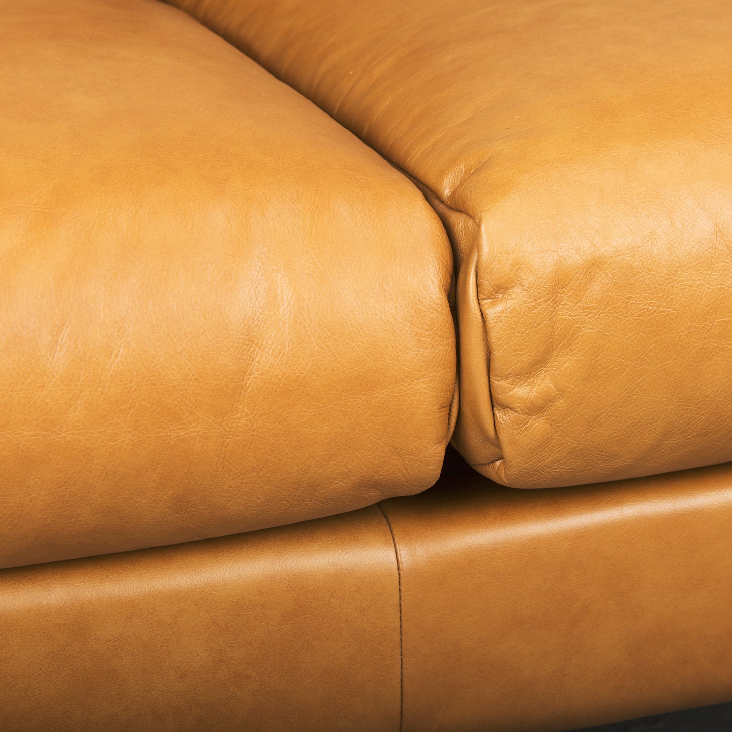 Lake Como Tan Leather Three Seater Sofa