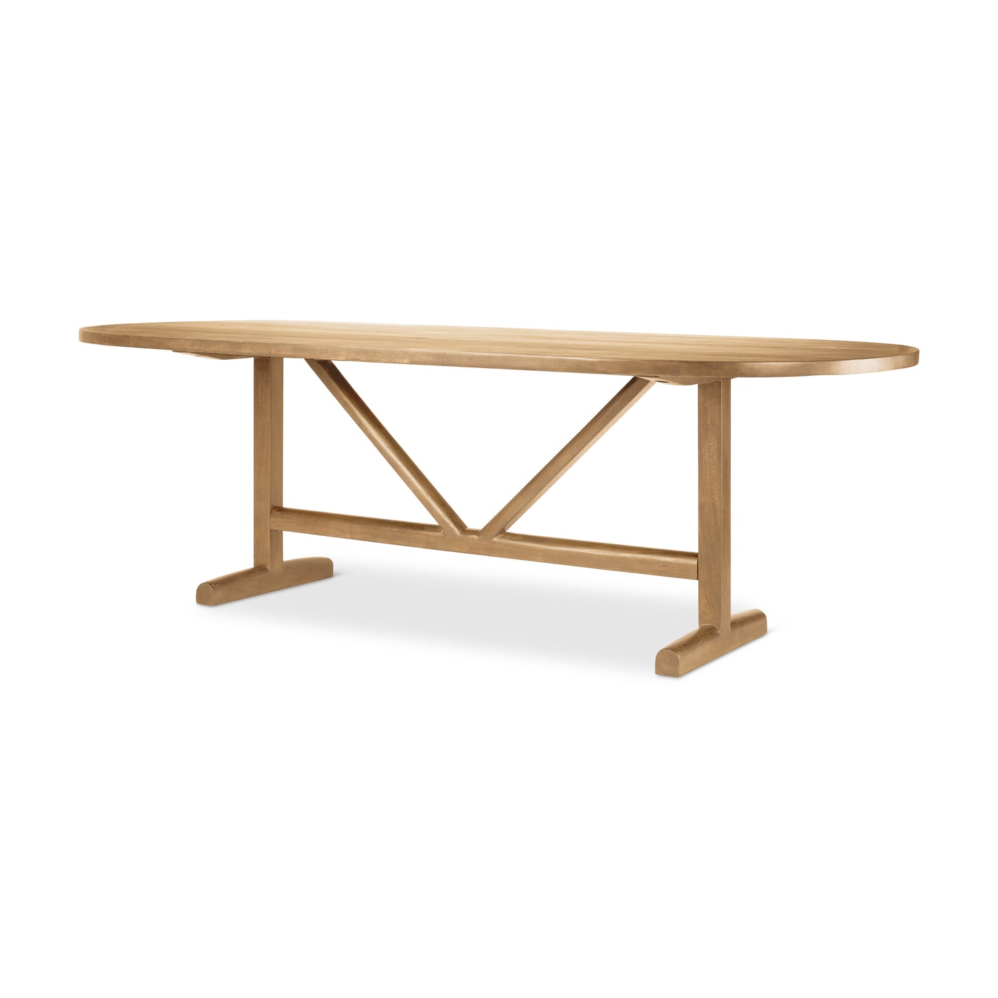 Viktor 84"L Light Brown Solid Wood Dining Table for a Modern and Elegant Dining Experience