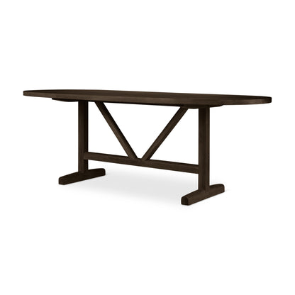 Viktor 84"L Light Brown Solid Wood Dining Table for a Modern and Elegant Dining Experience