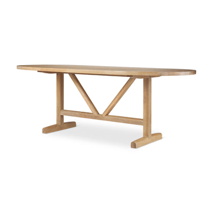 Viktor 84"L Light Brown Solid Wood Dining Table for a Modern and Elegant Dining Experience