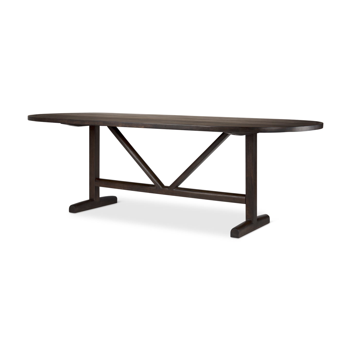 Viktor 84"L Light Brown Solid Wood Dining Table for a Modern and Elegant Dining Experience