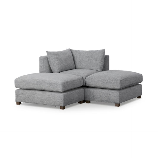 Valence 3-Piece Castlerock Gray Modular Sofa Set – Modern Comfort & Versatile Design