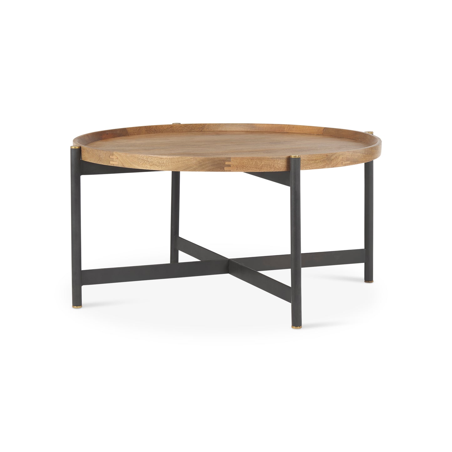 Marquisa Small Brown Wood w/ Black Metal Coffee Table