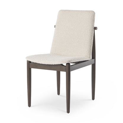 Cavett Cream Boucle Upholstered Seat W/Light Brown Wood Frame Dining Chair Set Of 2