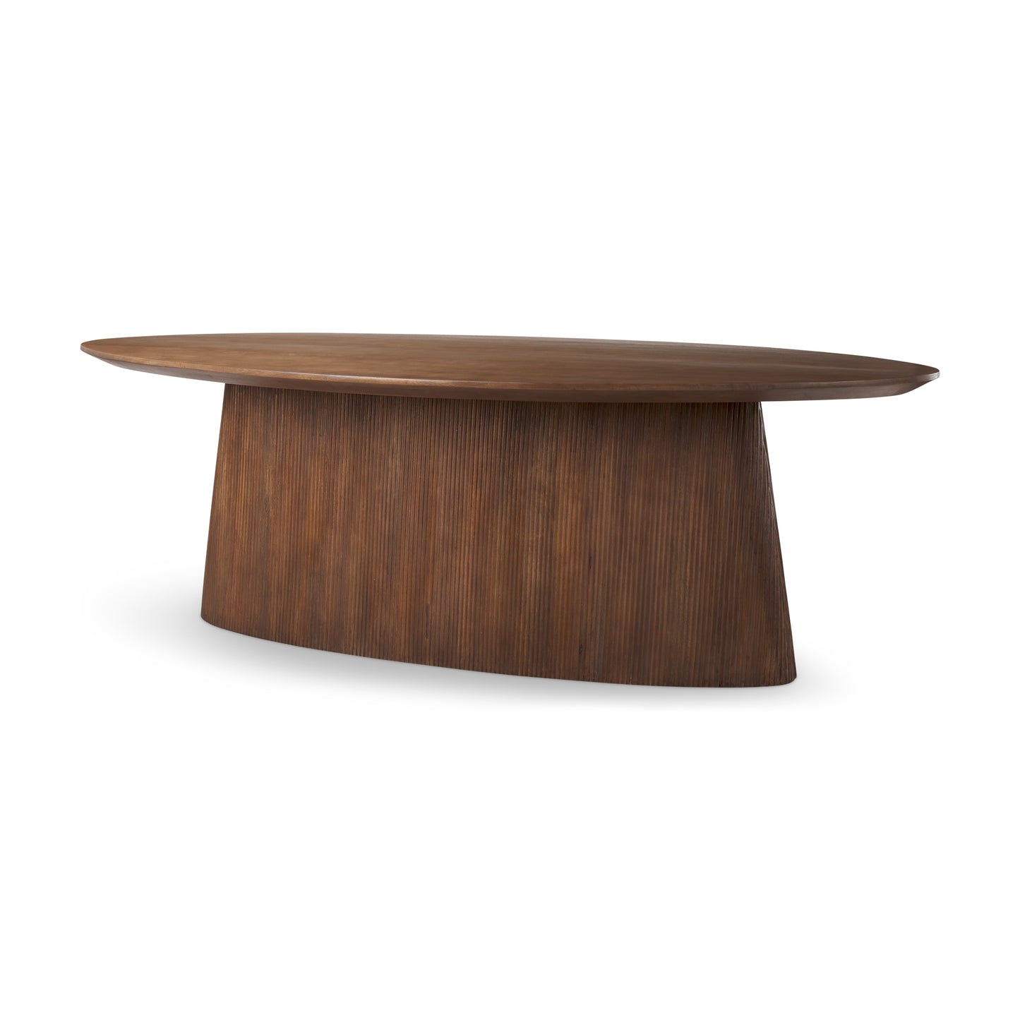 Lance Medium Brown Solid Wood Oval Dining Table for a Warm and Elegant Dining Space