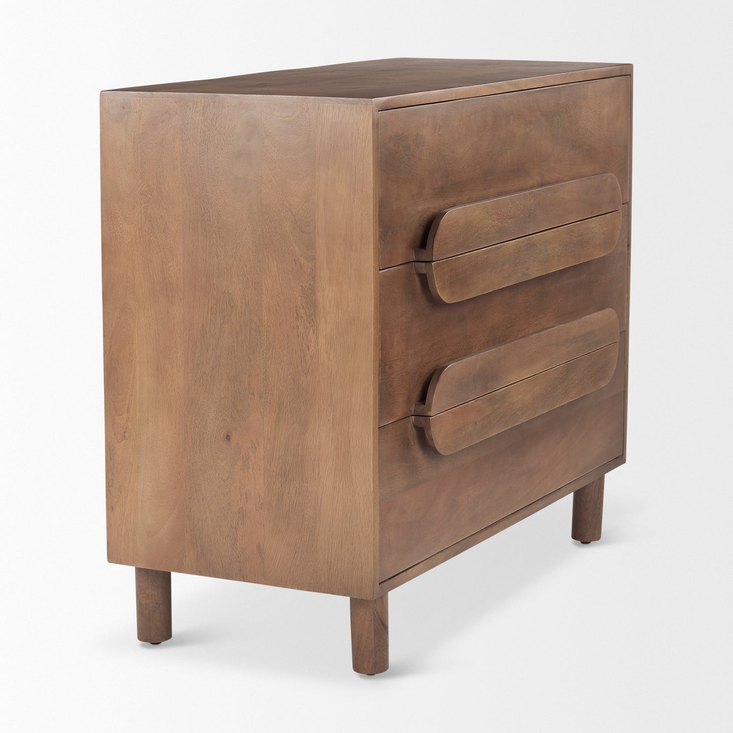 Astrid Medium Brown Solid Wood 3 Drawer Cabinet