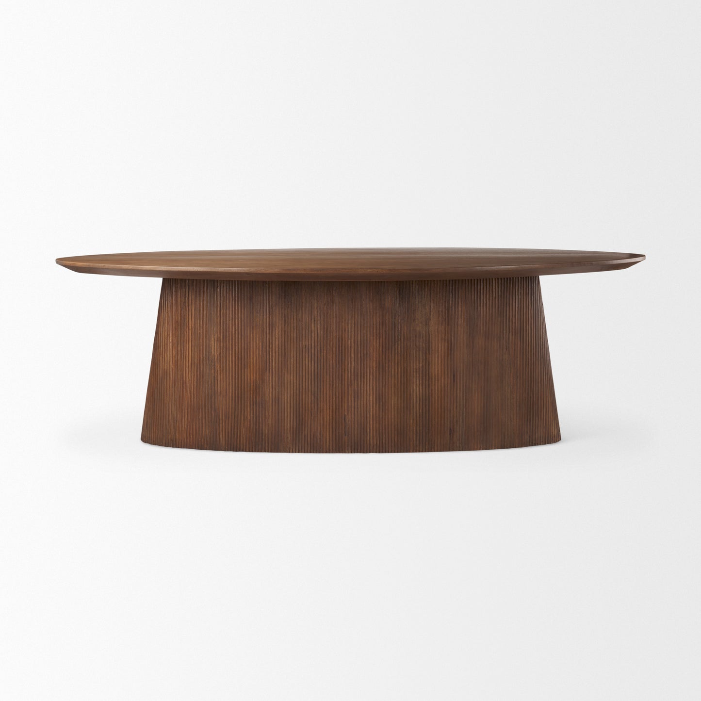 Lance Medium Brown Solid Wood Oval Dining Table for a Warm and Elegant Dining Space