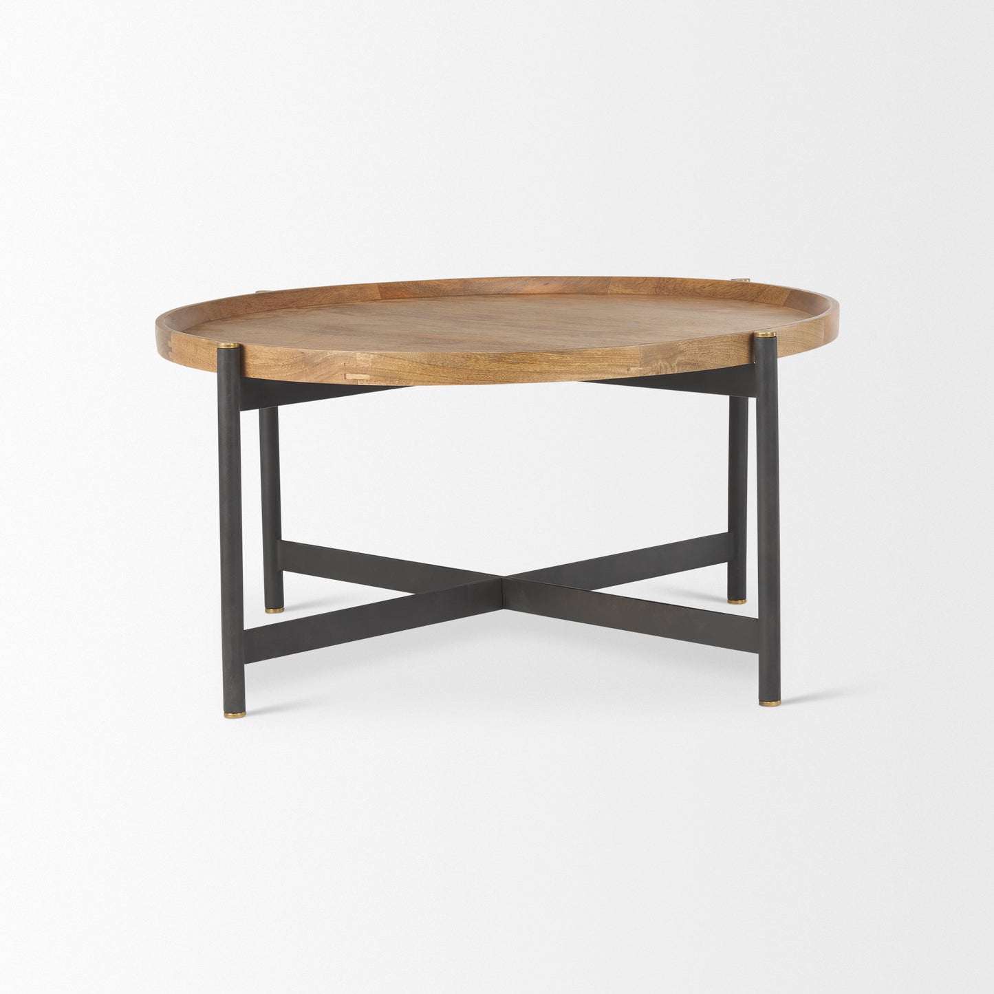 Marquisa Small Brown Wood w/ Black Metal Coffee Table