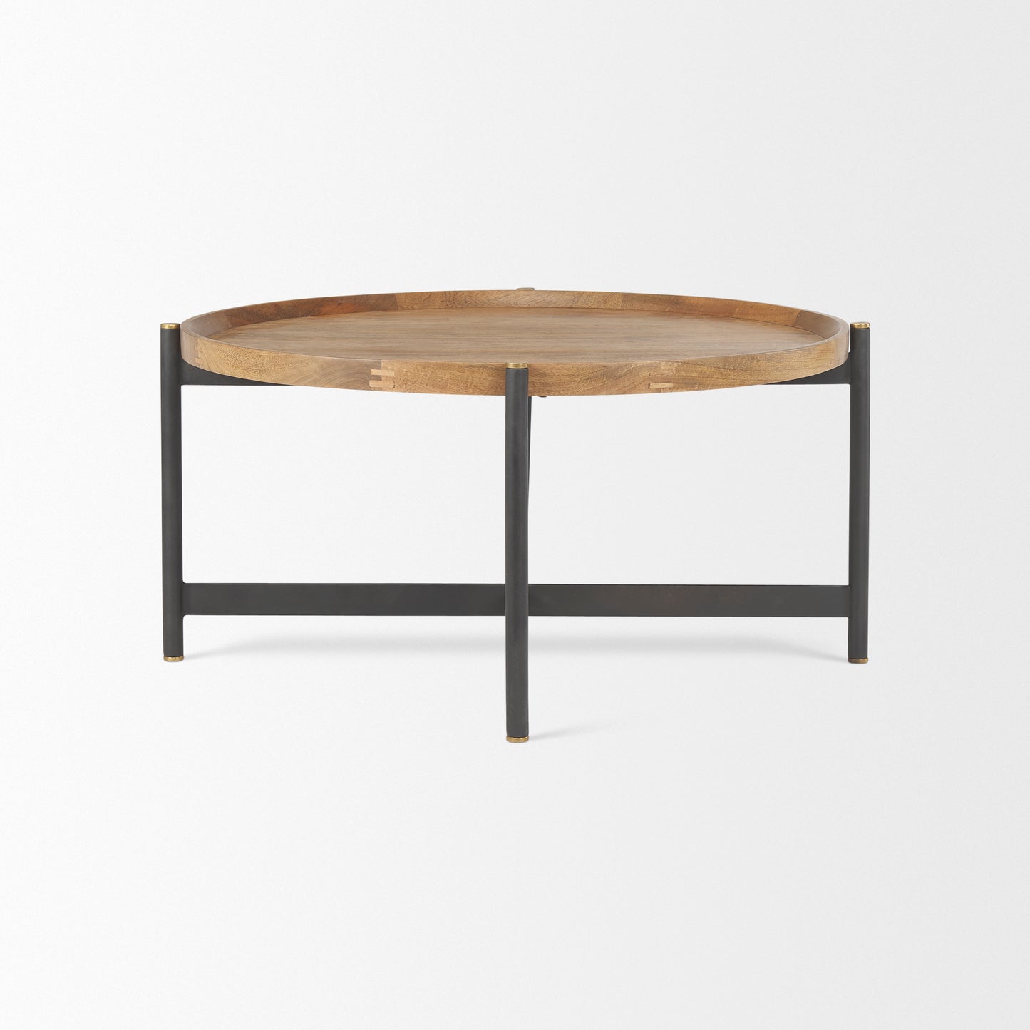 Marquisa Small Brown Wood w/ Black Metal Coffee Table