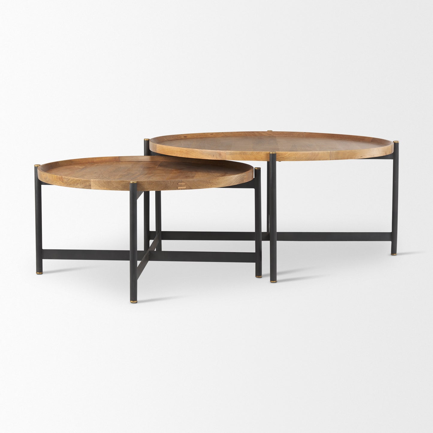 Marquisa Small Brown Wood w/ Black Metal Coffee Table