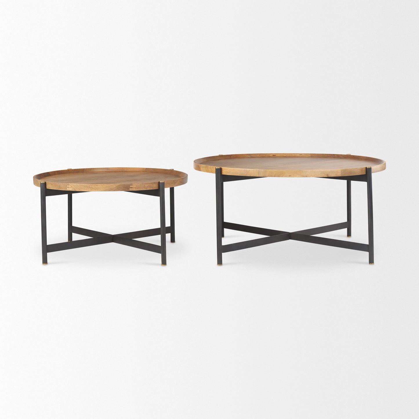 Marquisa Small Brown Wood w/ Black Metal Coffee Table