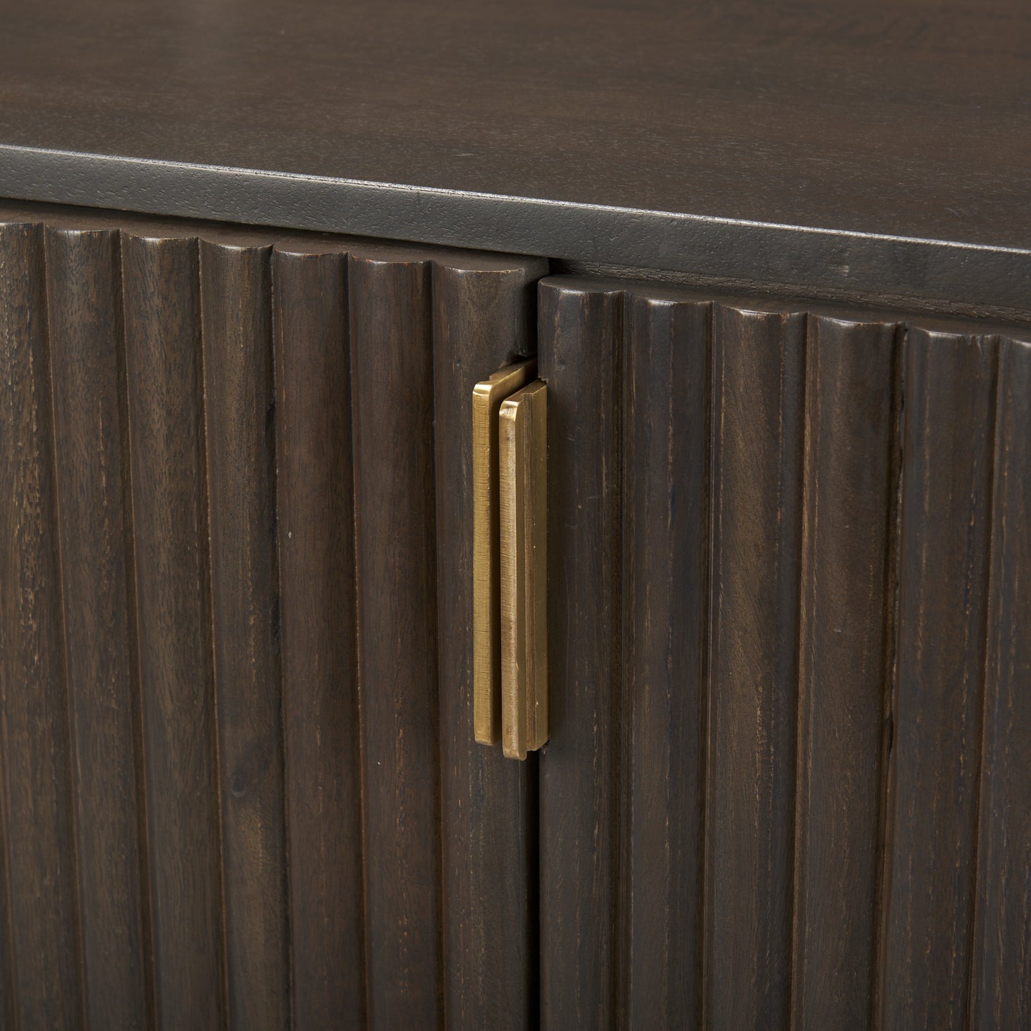 Terra Dark Brown Wood Fluted Sideboard