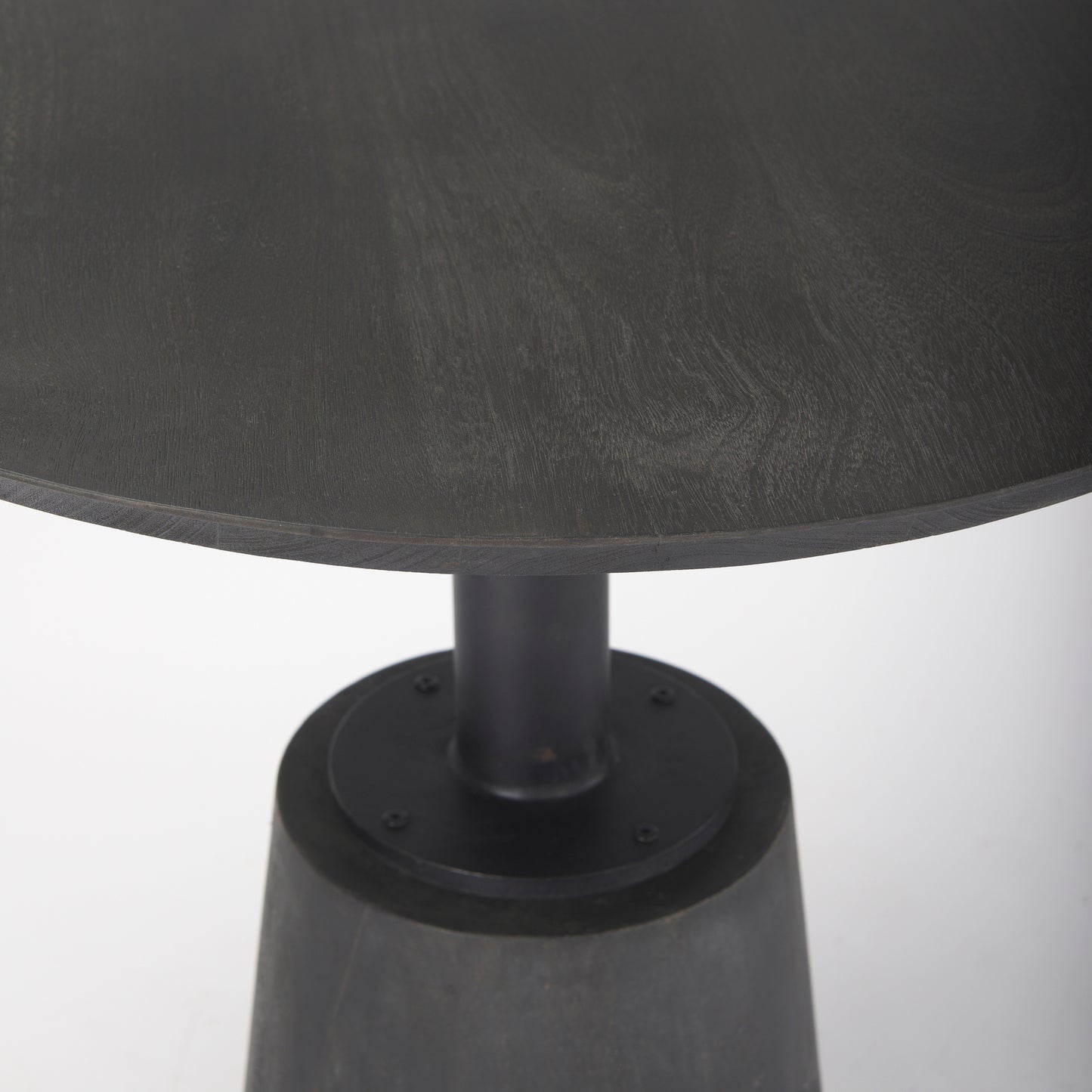 Maxwell 32" Round Black-Brown Wood w/ Black Metal Pedestal Bistro Table