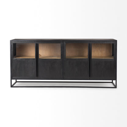 Sloan Black Wood W/Black Metal Frame Sideboard