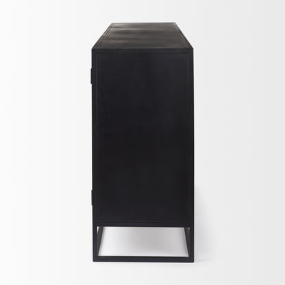 Sloan Black Wood W/Black Metal Frame Sideboard