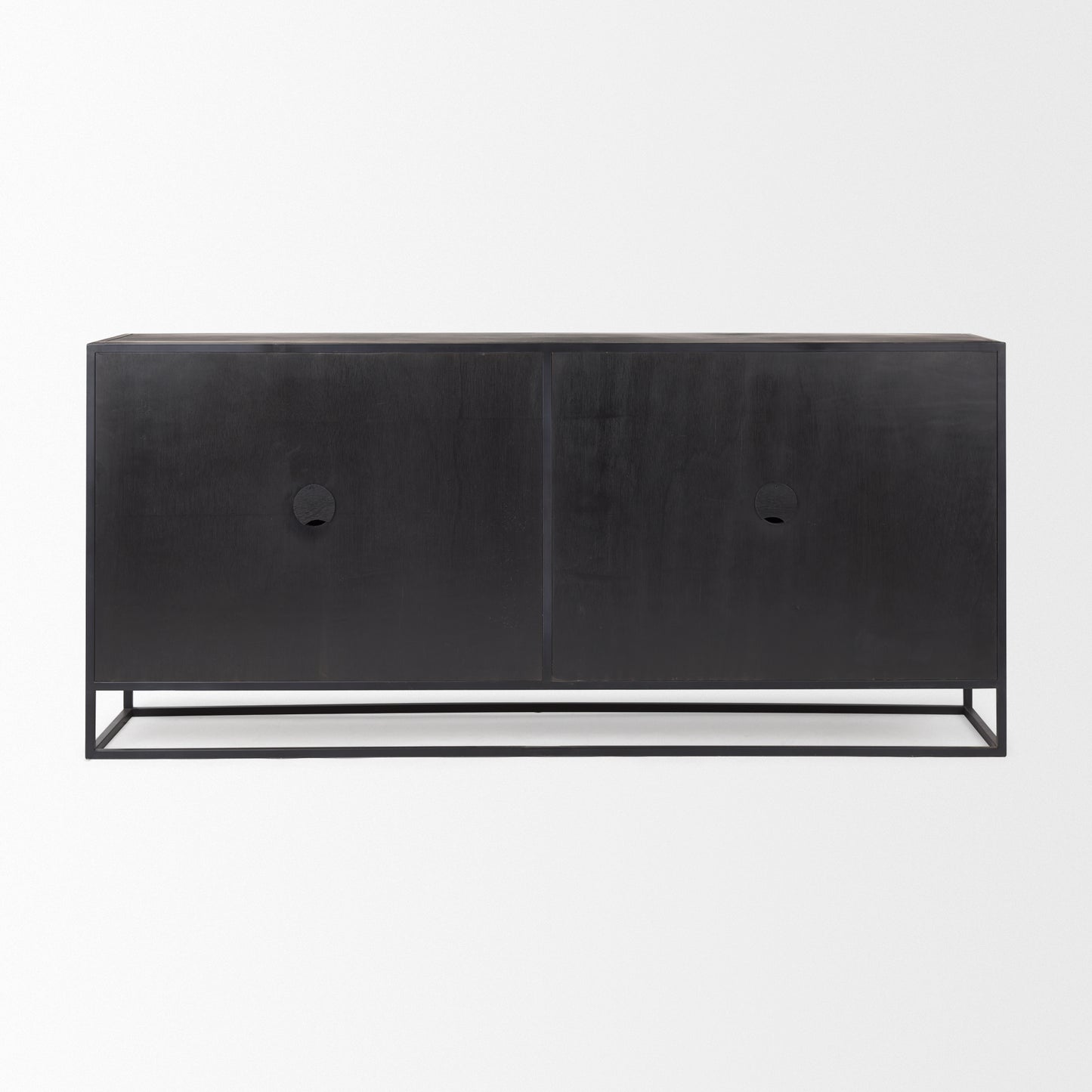 Sloan Black Wood W/Black Metal Frame Sideboard