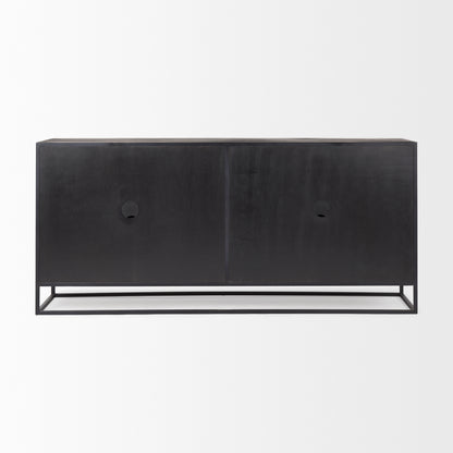 Sloan Black Wood W/Black Metal Frame Sideboard