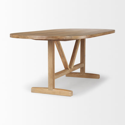 Viktor 84"L Light Brown Solid Wood Dining Table for a Modern and Elegant Dining Experience