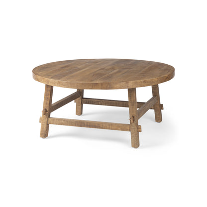 Rosie Round Medium Brown Wood Coffee Table