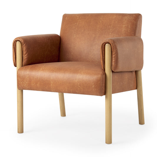 Ashton Faux Leather Accent Chair – Modern Upholstered Armchair | Stylish Vegan Seating