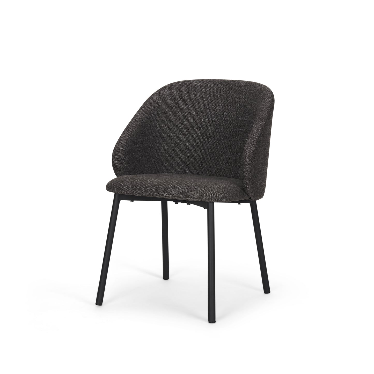 Shannon Dining Chair w/ Oatmeal Fabric & Matte Black Metal Set Of 2