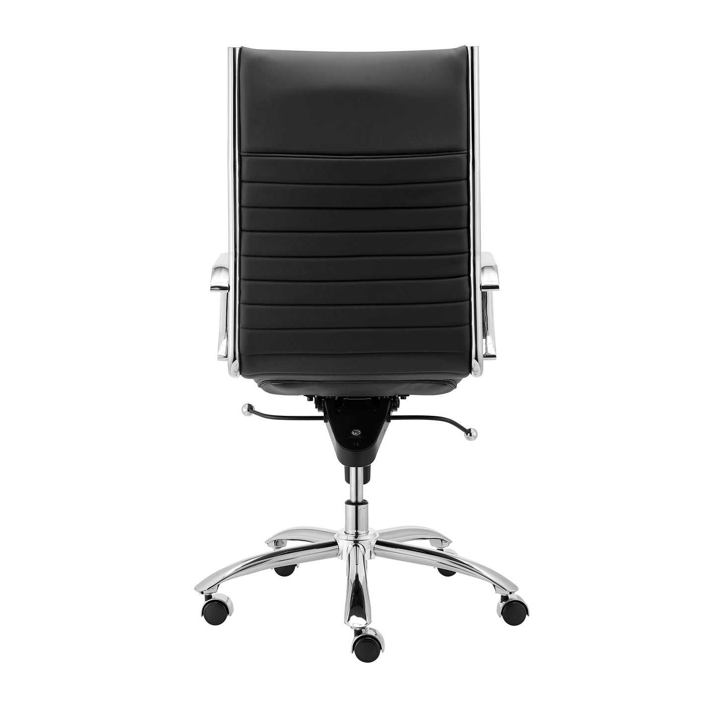 Dirk High Back Office Chair in Black with Chromed Steel Base