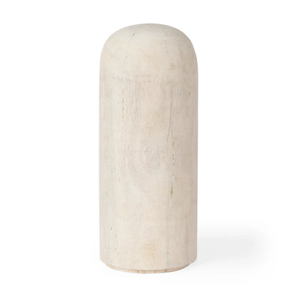 Knox Elegant White-Wash Wooden Decorative Tower - Stylish Home Accent for Modern Interiors