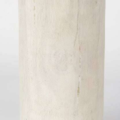 Knox Elegant White-Wash Wooden Decorative Tower - Stylish Home Accent for Modern Interiors