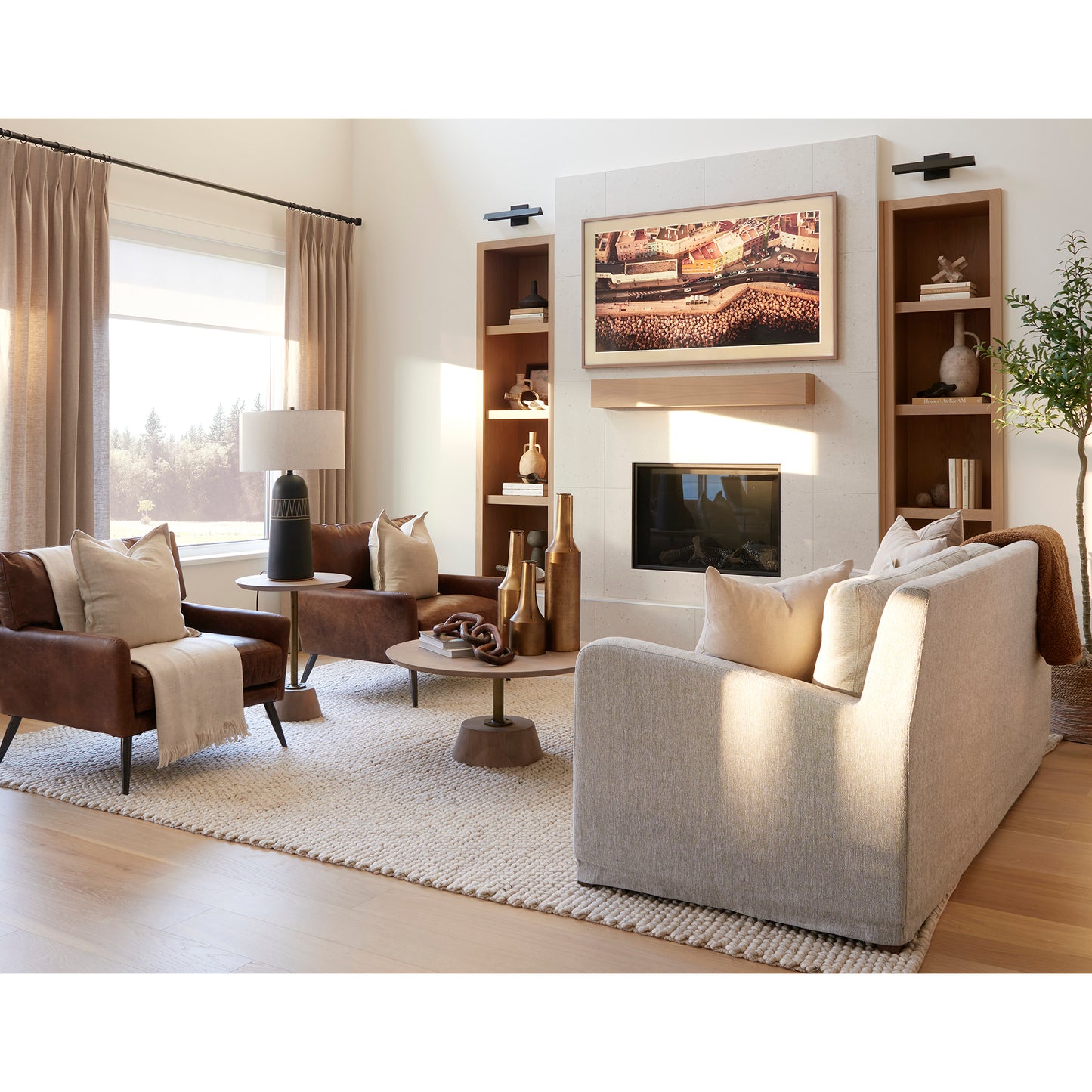 Denly 92” Slipcover Sofa – Casterock Gray Upholstery Modern 3-Seater Couch with Relaxed Style
