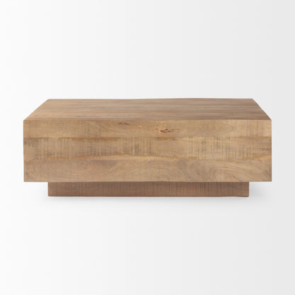 Hayden Light Brown Wood Square Coffee Table - Modern Design for Chic Living Rooms and Stylish Interiors