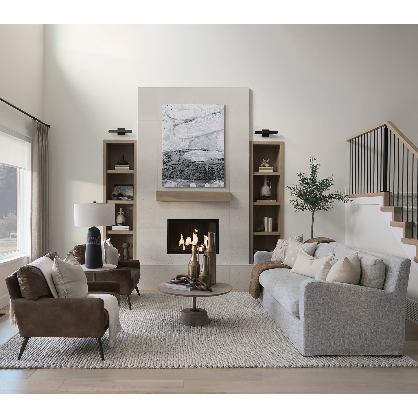 Denly 92” Slipcover Sofa – Casterock Gray Upholstery Modern 3-Seater Couch with Relaxed Style