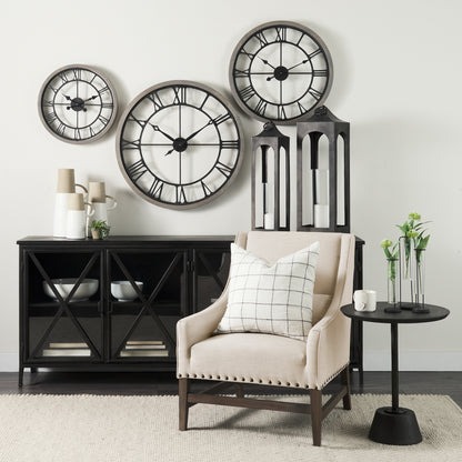 Kensington Cream Linen Fabric and Wood Accent Chair