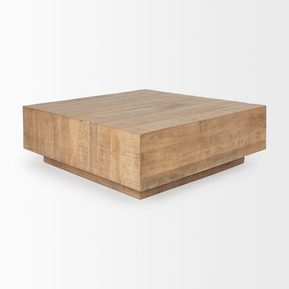 Hayden Light Brown Wood Square Coffee Table