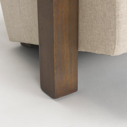 Sovereign Oatmeal Fabric Upholstered w Solid Wood Frame Accent Chair
