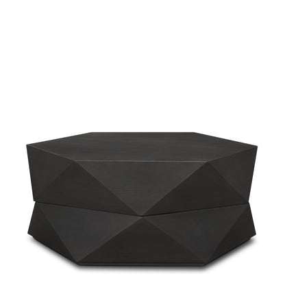 Arreto Hexagonal Hinged Solid Wood Top and Base Coffee Table - Unique and Stylish Living Room Piece