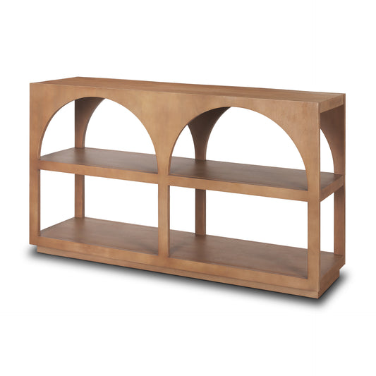 Bela Small Arched Console Table - Medium Brown Wood Design for Stylish Entryways and Cozy Spaces