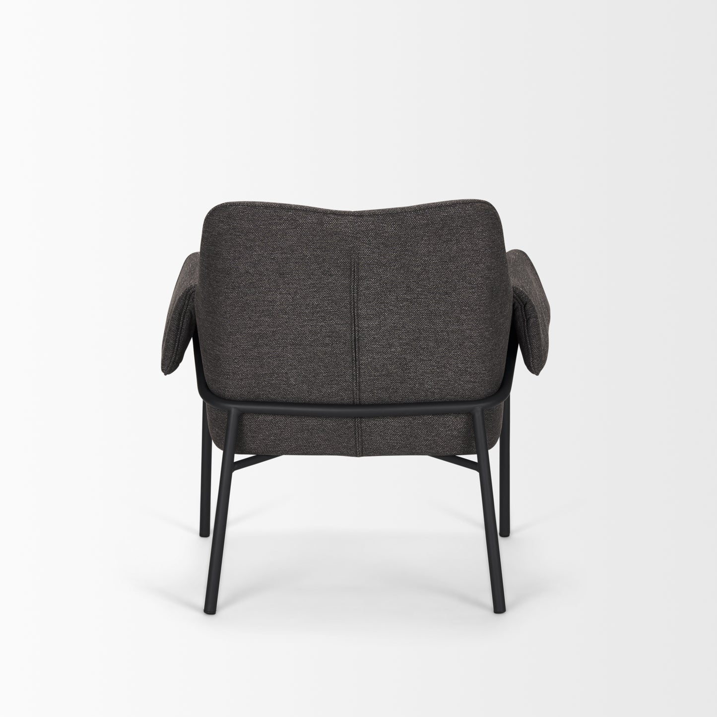 Brently Accent Chair w/ Gray Fabric & Matte Black Metal Legs